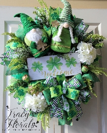 St. Patricks Welcome Gnome Wreath