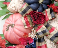 Navy and Rose Autumn Wreath