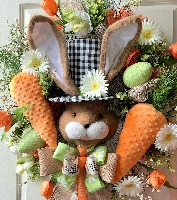 Top Hat Bunny Wreath