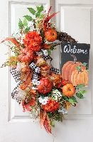 Welcome Pumpkin Wreath